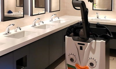 「嶺‧樂活」引入一系列智能科技，包括採用人工智能超高速運算能力的衞生間清潔機械人。